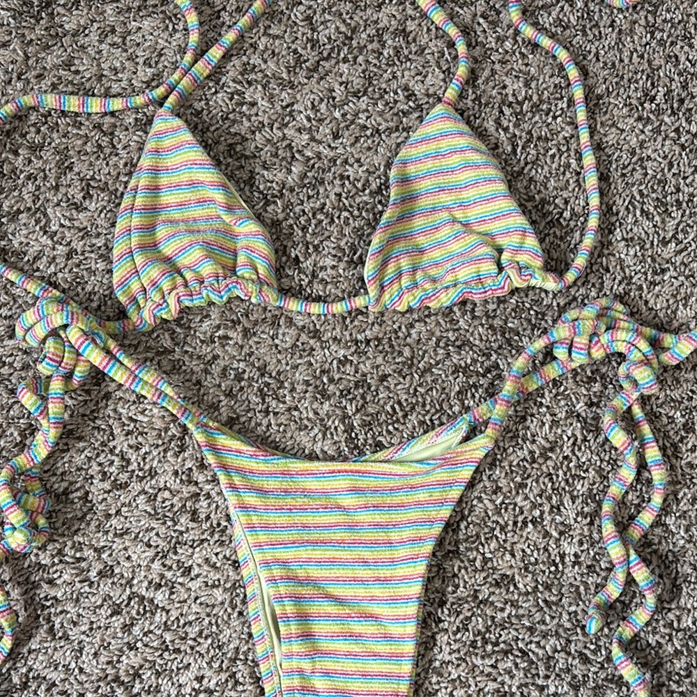 Frankie's Bikinis Multicolor Striped Bikini